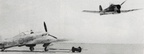 Hawker Typhoon Mk.Ib Beating up a 451 Sqn Hurricane, El Daba, 1943 