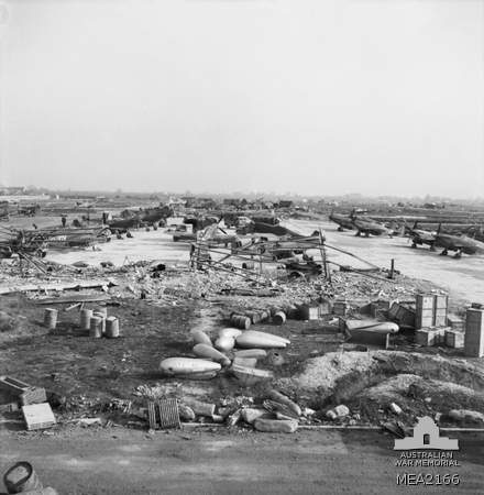 Jesi, Italy. c. September 1944. A general view of the dispersal area of No. 3 (Mustang) Squadron RAAF on the northern front in Italy.MEA2166