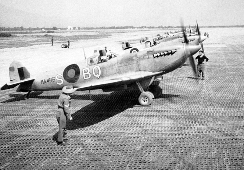 Spitfire Mk.IXc MA466/BQ-S.
 451 Squadron, 
Poretta, Corsica, 
May 1944,
via Mike Mirkovic.