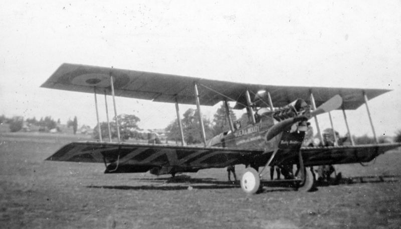 F.T. O'Dea and P.A. Moody's Airco D.H.6 B2803 (later G-AUBO), March, 1921, probably at Bathurst. via Mike Mirkovic.