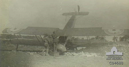 Avro 504 coms to grief at Leighterton 
AWM C04688