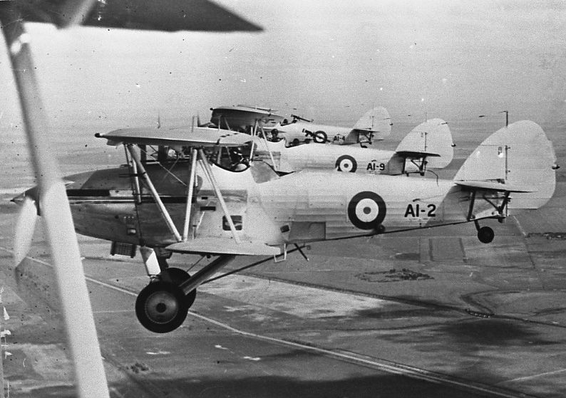 Demon Mk.Is A1-2, 9 and 4 in flight                                1 Squadron, c.1935 via Mike Mirkovic.