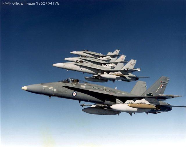 Hornet A21-7 In dark scheme. RAAF
                Official Image used with permission.