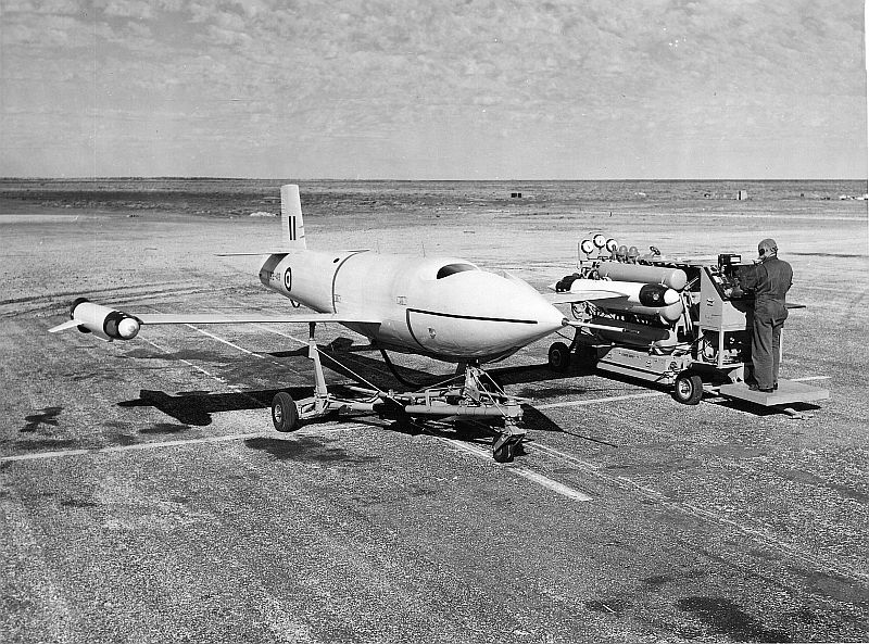 Jindivk Mk.2
                              A92-49
                              fuelling up at A.T.U., Woomera, , c.1955.
                              via Mike Mirkovic.