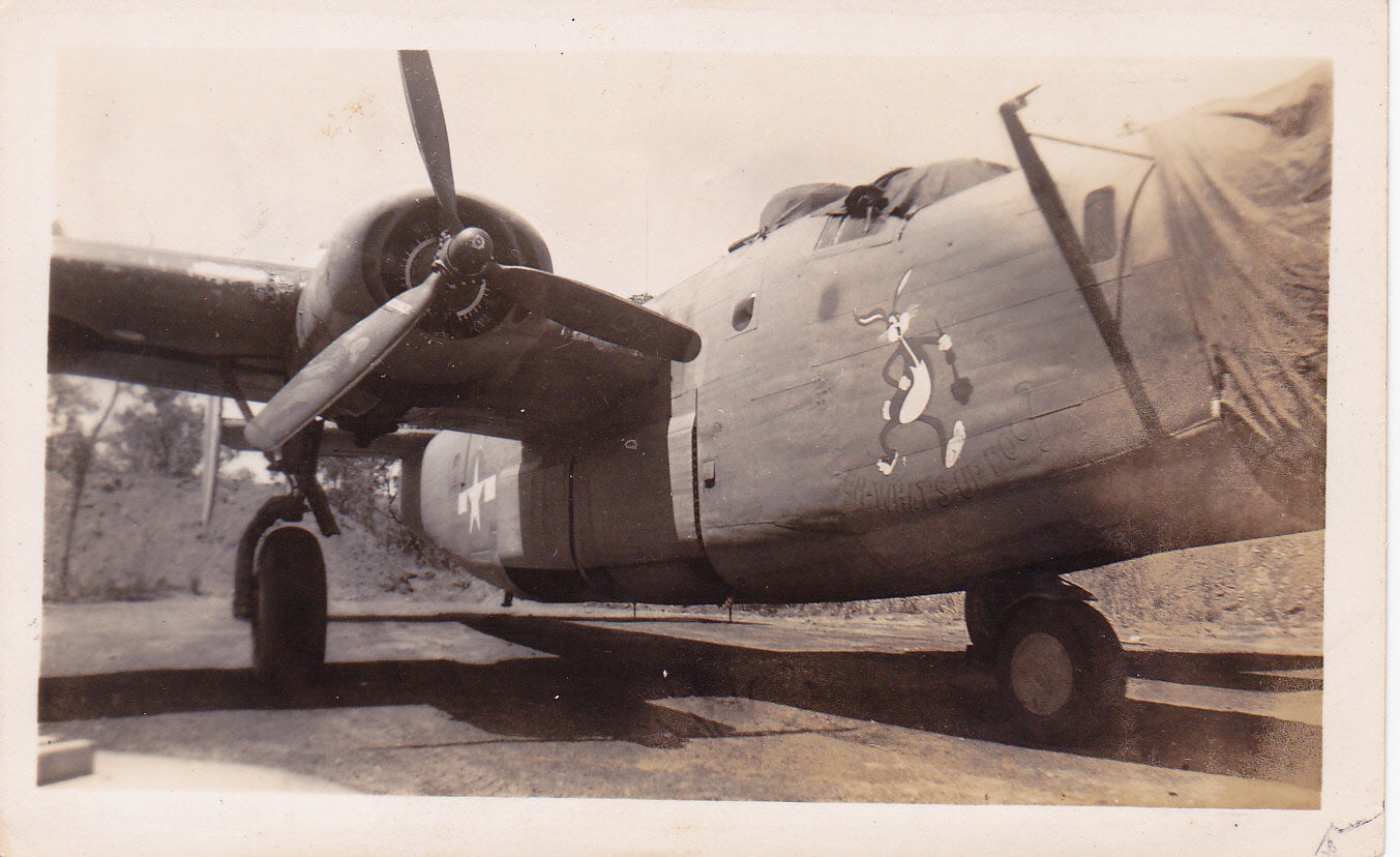 B-24J-50-CO  42-73488 USAAF    380th Bomb Group "EH-WHATS UP DOC'   Dawin    Jun 43 - Feb45   Placed under the control of the RAAF Australian North West Command  Photographer unknown  Paul Turner collection