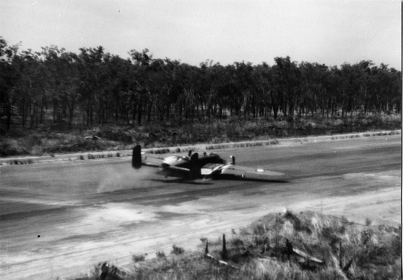 B-25D Mitchell A47-20 2
                                Squadron,,belly landing Hughes, 17 May,
                                1944 via Mike Mirkovic.