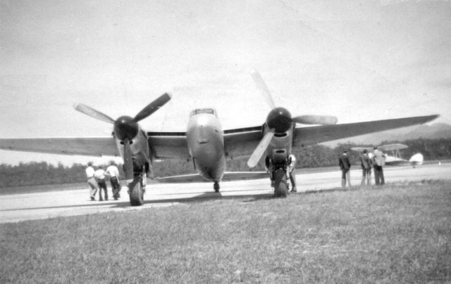 Mosquito 
Coffs Harbour Aero Club 1949 Air Show 
Avro Cadet in background 
Photo Bill Bray