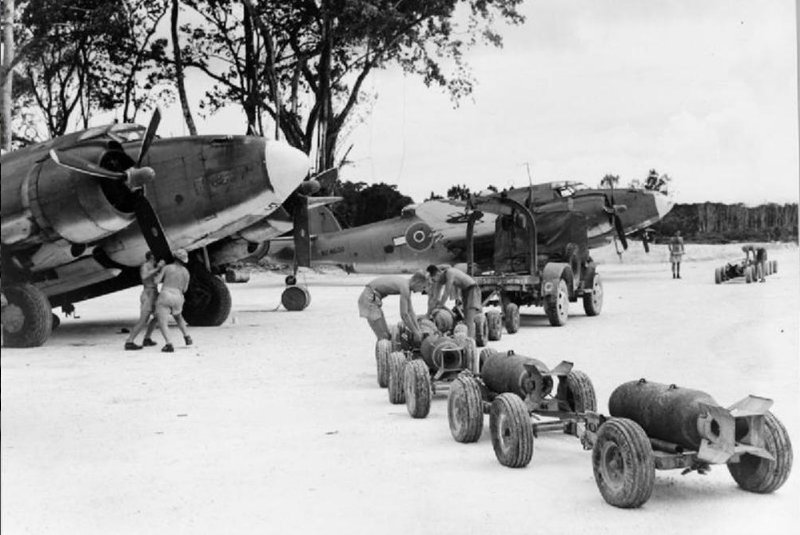Lockheed Venturas of No 4 Squadron, Royal New Zealand Air Force, prepare for a sortie at their base in the Solomon Islands.
 IWM (MH 4789)