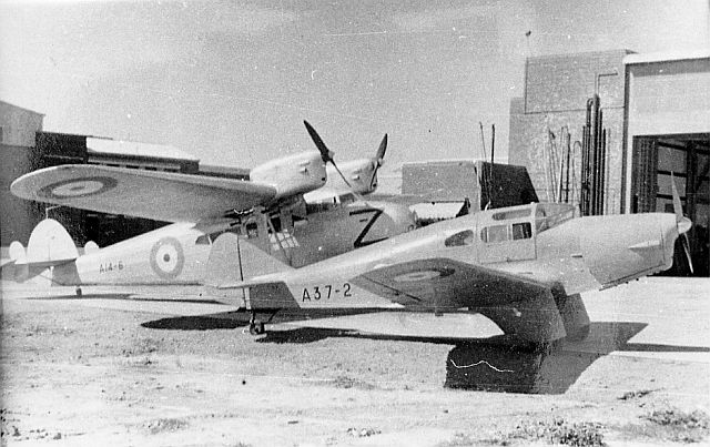 Miles M.4 Merlin A37-2
                                1 Comm. Unit, Wackett Gannet A14-6/Z
                                Survey Flight
                                Laverton, c.1941,
                                via Mike Mirkovic.
